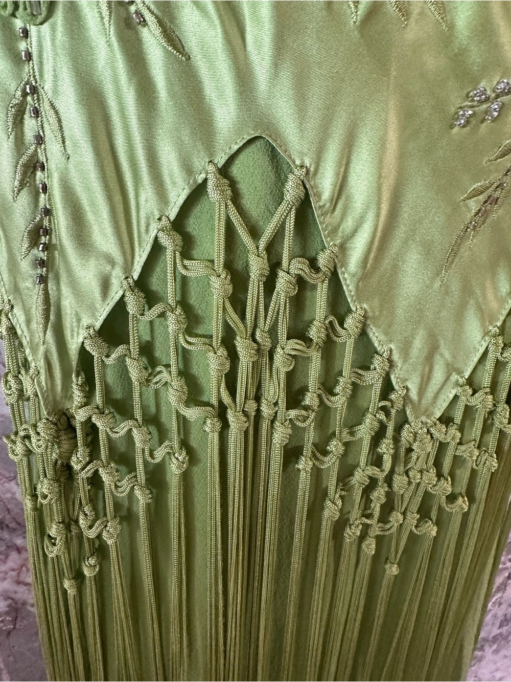 Stunning Embellished Silk Fringe Dress and Scarf - Picture 4 of 12